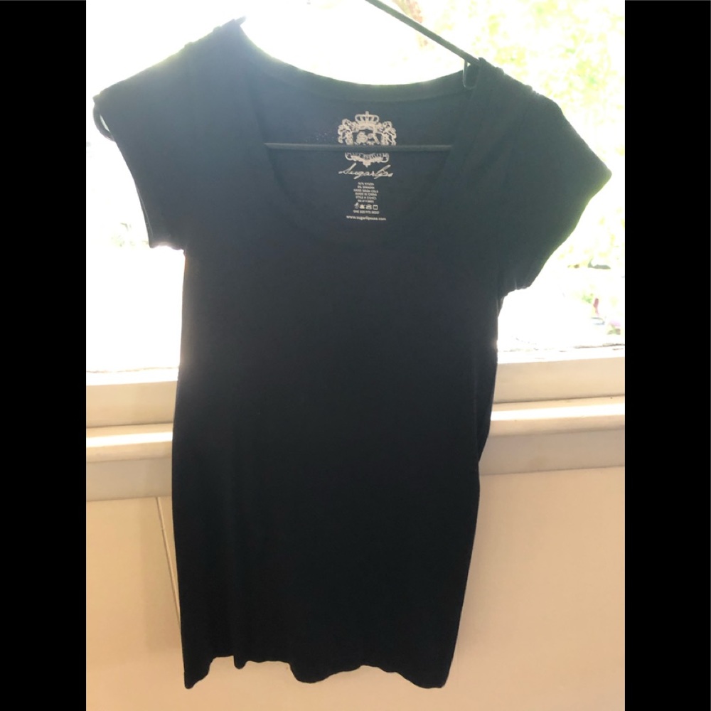 Black nylon spandex top